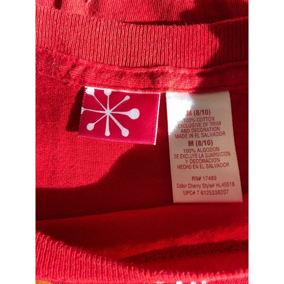 Jingle Bear Rock Red Graphic Christmas T-Shirt M 100% Cotton Festive Bear Design - Picture 4 of 9